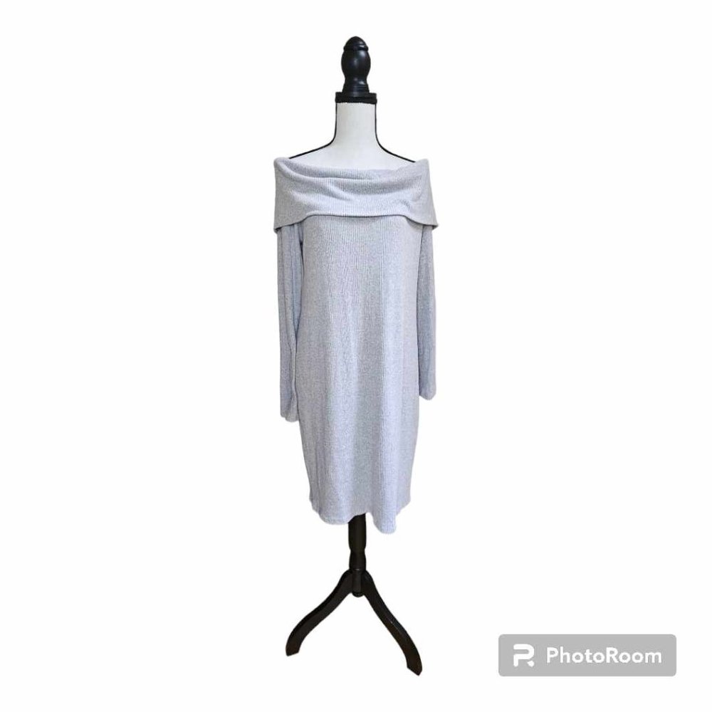 NEW Hello Miz (Grey) Ribbed Off-Shoulder Maternity Dress Size XL